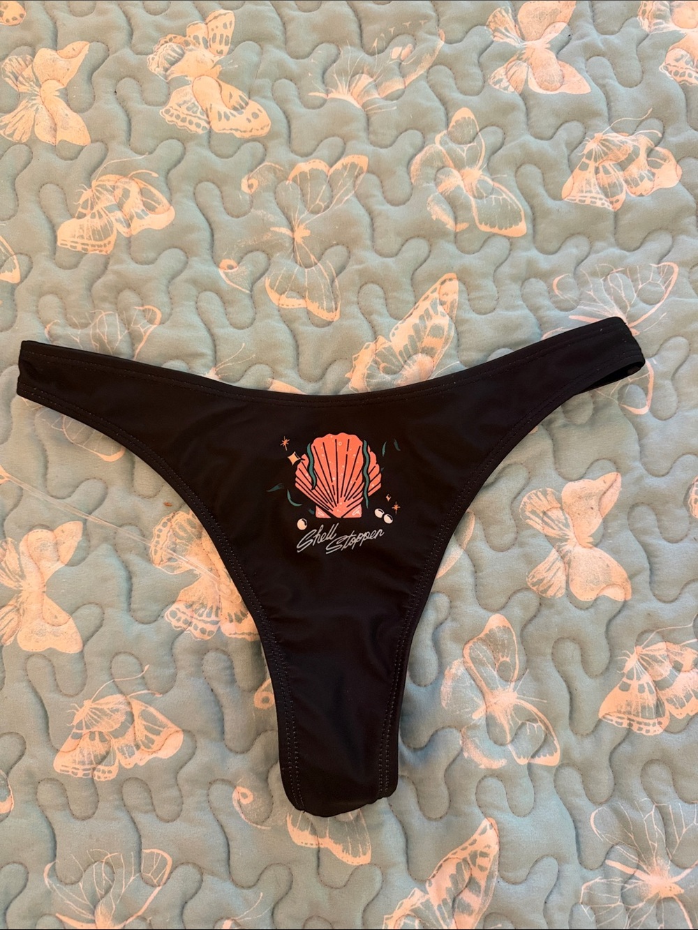 Shell Seeker Black Bikini Bottom -